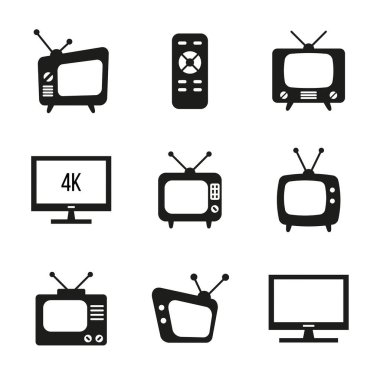Eski TV simgelerinin vektör kümesi.