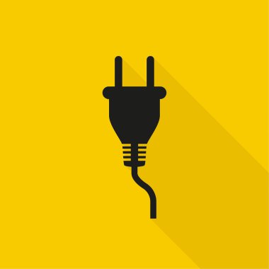 Electric plug icon with cable.