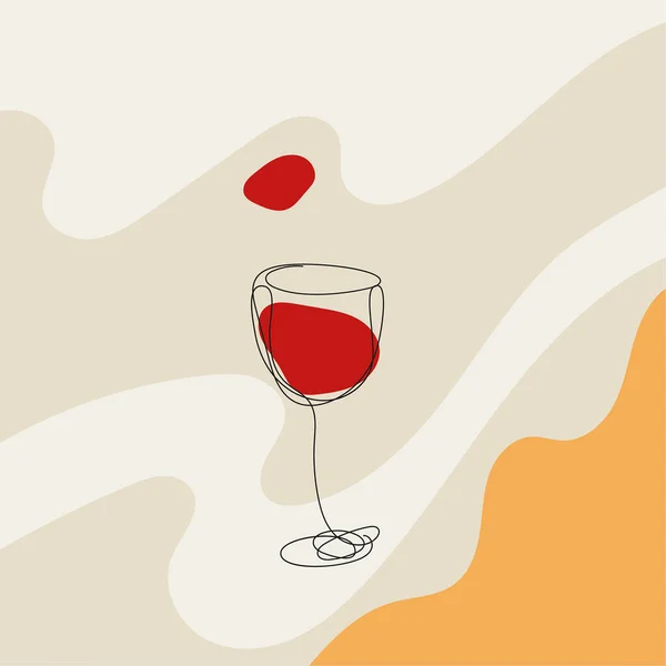 Copa de vino tinto — Vector de stock