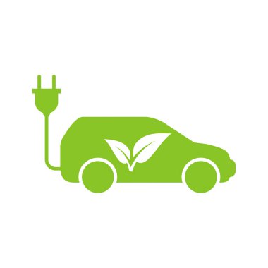 Elektrikli fişi olan elektrikli araba.