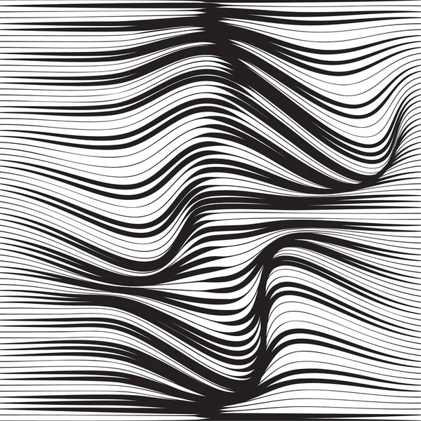 Distorted wave monochrome texture. — Stock Vector