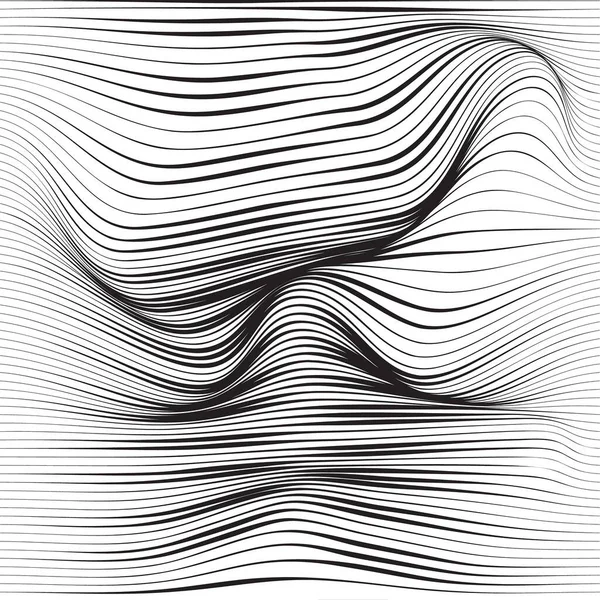 Спотворена хвильова монохромна текстура . — стоковий вектор