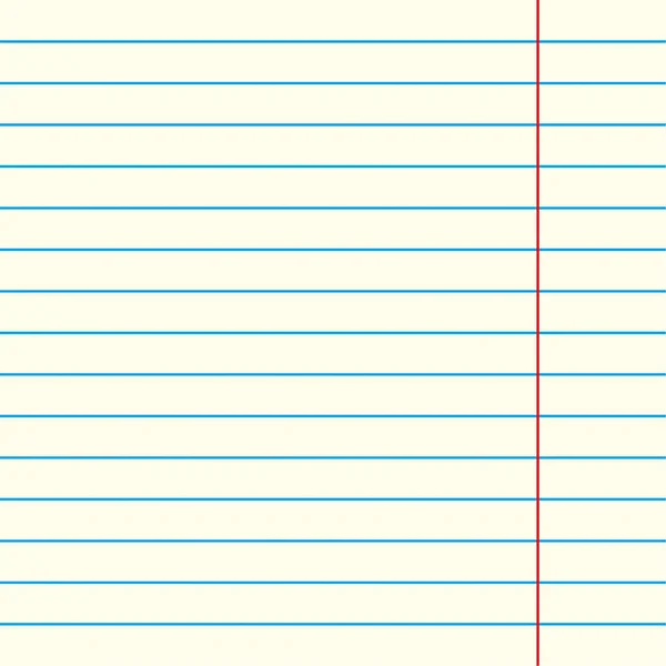 Vector Office Sheet Writing Notebook Paper School Horizontal Lines — Archivo Imágenes Vectoriales