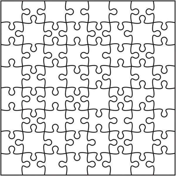 8X8拼图矢量空白模板背景 64块 每块都是单一形状 — 图库矢量图片