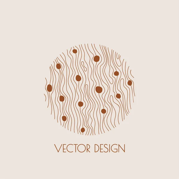 Modern Minimal Logo Organic Shapes Dynamic Waves Lines Vector Emblem — Stock Vector