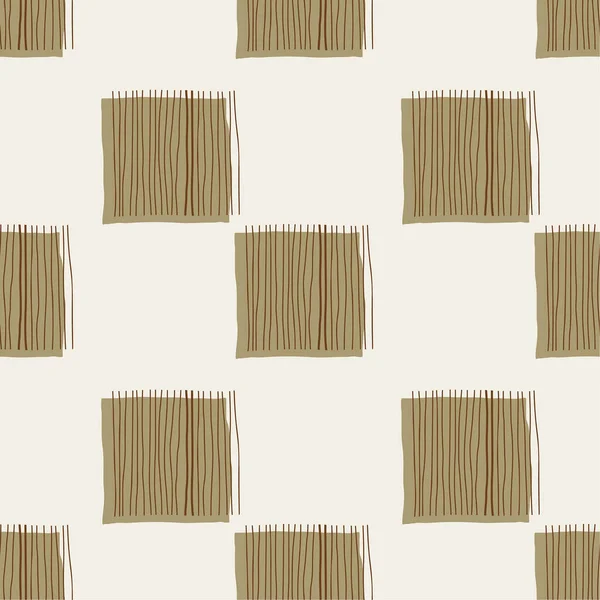 Vector Seamless Texture Beige Colors Hand Drawn Geometric Shapes Scandinavian — Vettoriale Stock