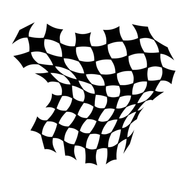 Distorted Deformed Grids Checkered Pattern Abstract Dynamical Warp Vector Deformation — Stock vektor