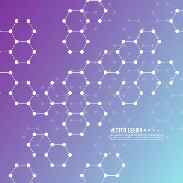 Abstrakter Hintergrund Der Hexagonalen Molekularen Struktur Das Konzept Innovativer Gesundheitsfürsorge — Stockvektor