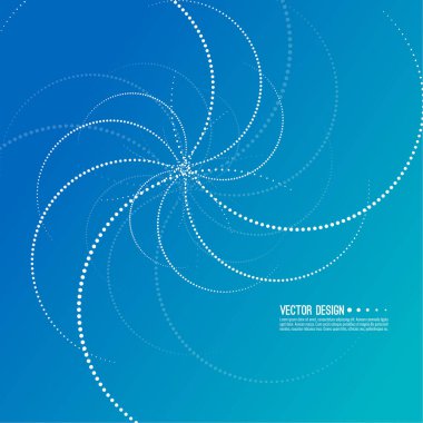 Abstract vector gradient background with spiral, dot swirl. The concept of rotational movement.