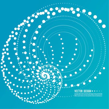 Abstract vector background with spiral, dot swirl. The concept of rotational movement.