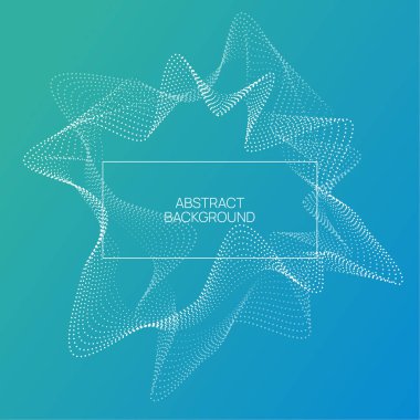 Soyut noktalar dalgalı akışkan parçacıklar eğimli arkaplanda izole edilmiş. Teknoloji, enerji, bilim, müzik kavramında vektör illüstrasyon tasarım elementleri.