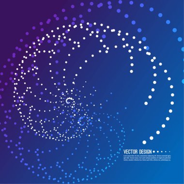Abstract vector gradient background with spiral, dot swirl. The concept of rotational movement.
