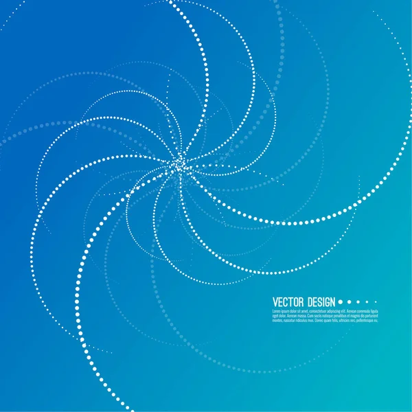 Abstract vector gradient background with spiral, dot swirl. The concept of rotational movement.