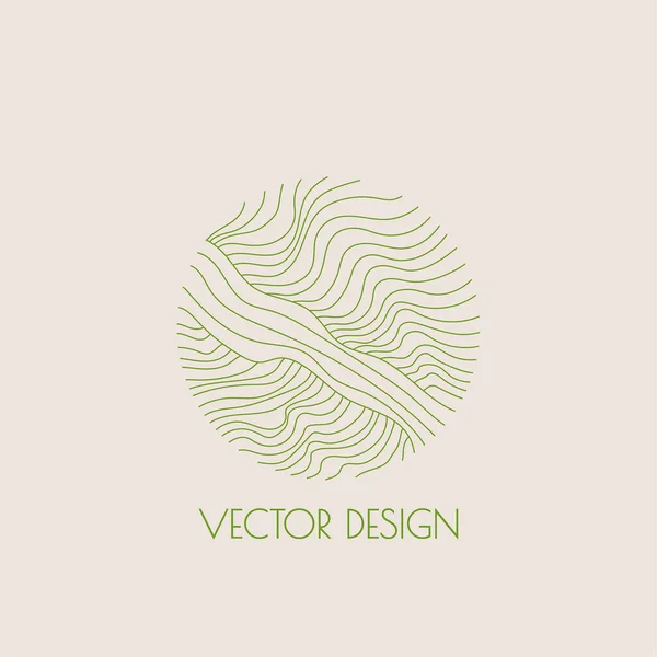 Modern Minimal Logo Organic Shapes Dynamic Waves Lines Vector Emblem — 스톡 벡터
