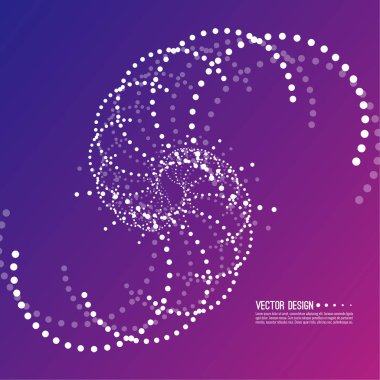 Abstract vector gradient background with spiral, dot swirl. The concept of rotational movement.