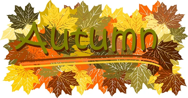 Signe d'automne avec feuilles multicolores — Photo