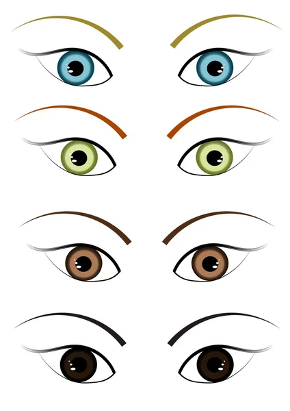 Ilustración de los cuatro ojos de diferentes colores — Foto de Stock