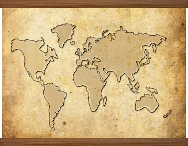 World map in old grunge style — Stock Photo, Image