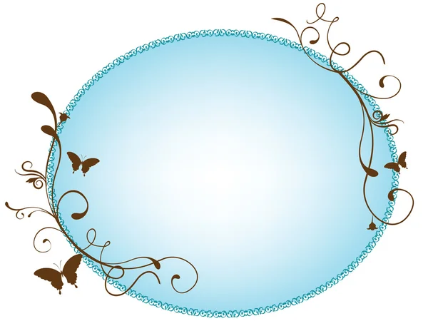 Illustration of the frame with swirls and butterflies — Stock Photo, Image