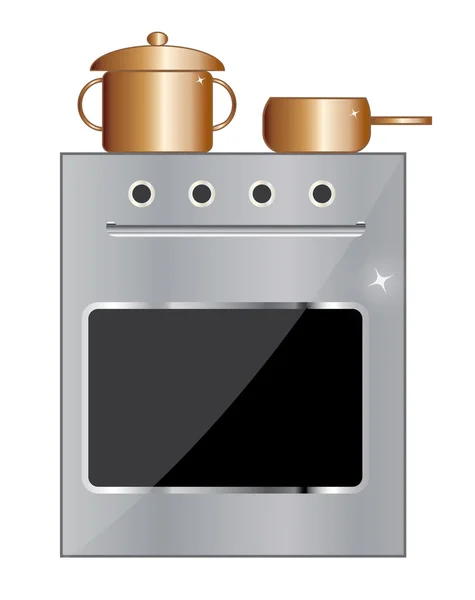 Modern silver stove — Stock Photo, Image