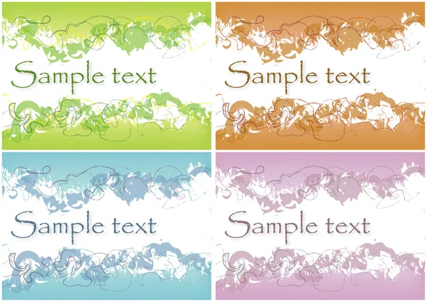 Vier verschiedene farbige abstrakte Hintergründe mit Platz für Text — Stockfoto