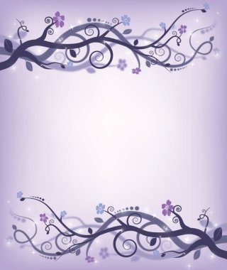 soyut illüstrasyon girdap ağacının mor renkli çiçekler, yapraklar ve parıldıyor