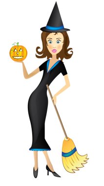 Cadı halloween tarzı gösteren resim