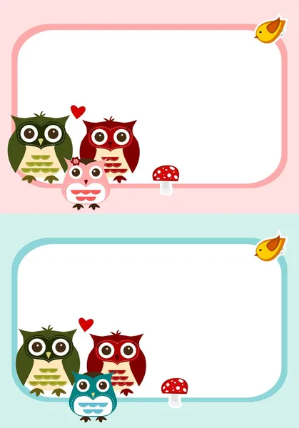 Cute owl stickers — Stock Photo, Image