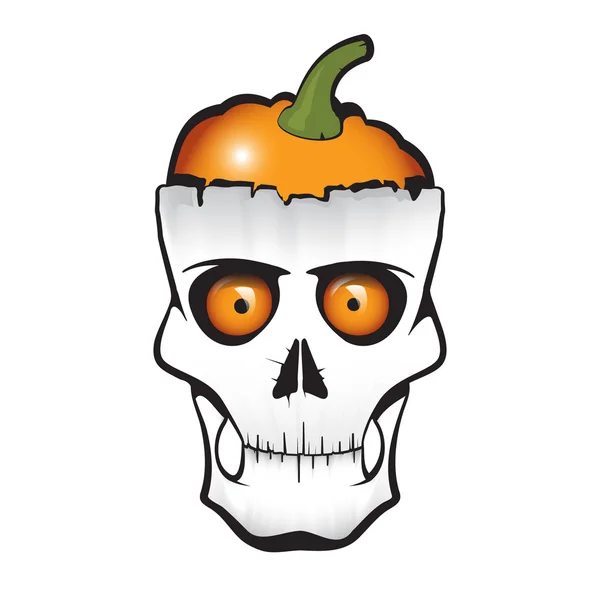 Halloween Pumpkin Skull — Stock Vector
