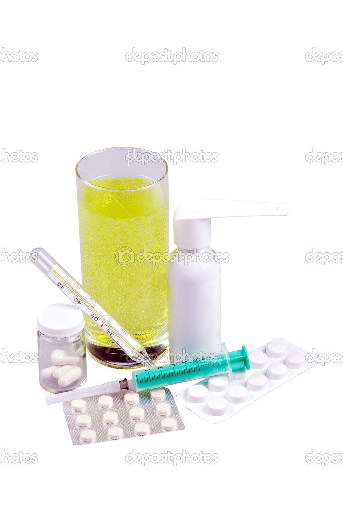 Medical supplies, tablets and capsules, spray throat and drink