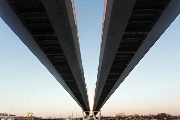 Grande ponte Obukhov sul fiume Neva — Foto Stock