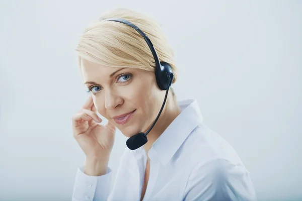 Woman with Headphones. Stock Image