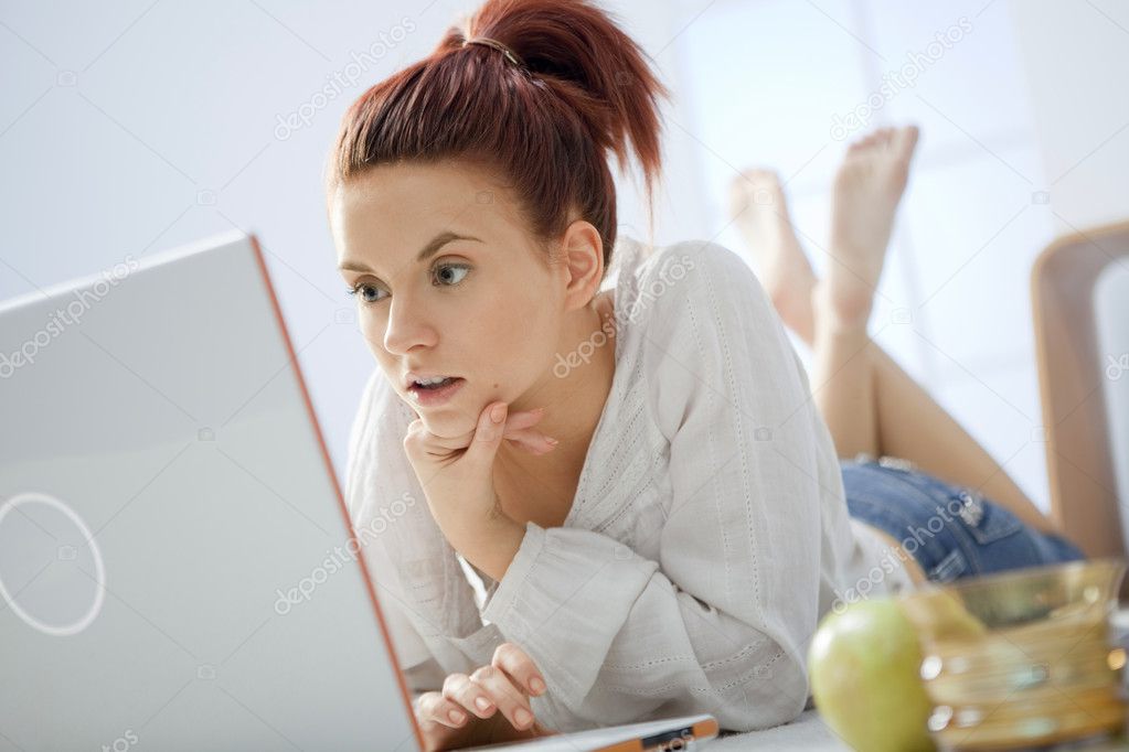 Girl with the computer.