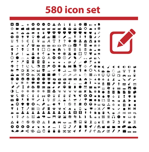 580 Icons set — Stok Vektör