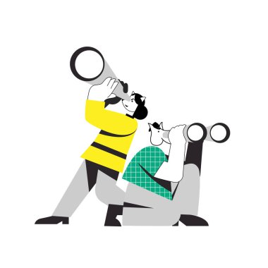 İş adamları takımı. Vektör illüstrasyon pankartı. Planlama projesi. Pazarlama stratejisi konsepti. düz çizgi film tasarımı. Finansal araştırma