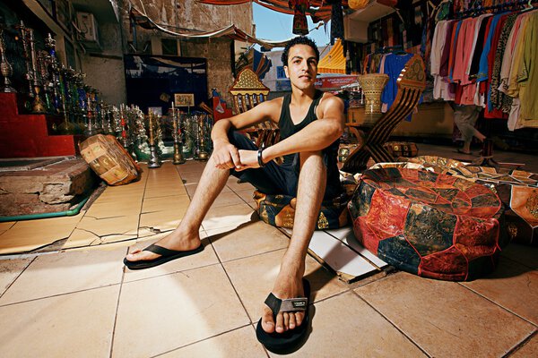 Продажи сувениров на египетском рынке сувениров
