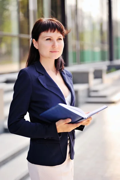 Girl with a diary — Stock Photo, Image