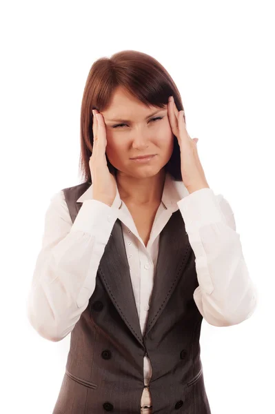 Close up Portrait of woman with headache — Stock Photo, Image