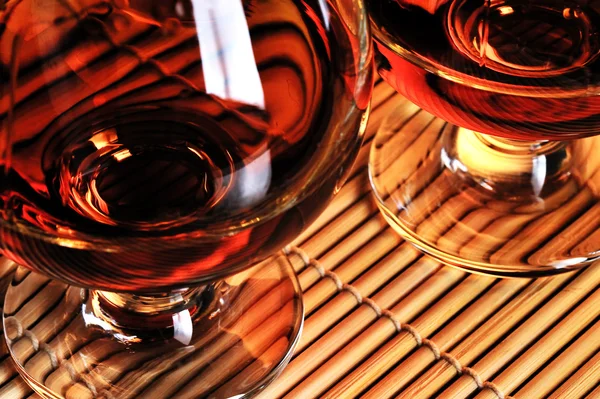 Glasses of cognac on the table — Stock Photo, Image