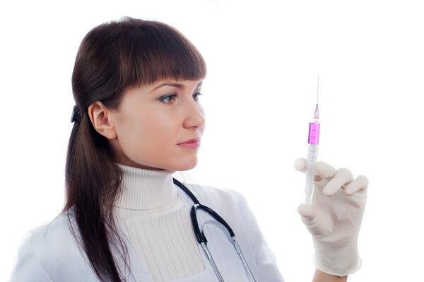 medical doctor with syringe