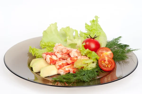 Carne de cangrejo con verduras frescas —  Fotos de Stock