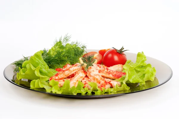 Carne de cangrejo con verduras frescas — Foto de Stock