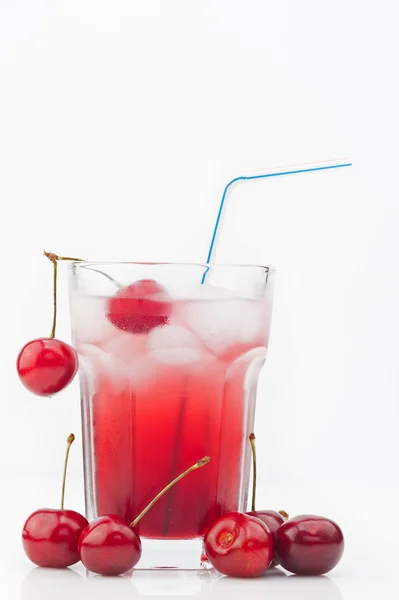 Cherry cocktail with ice — Stock Photo, Image