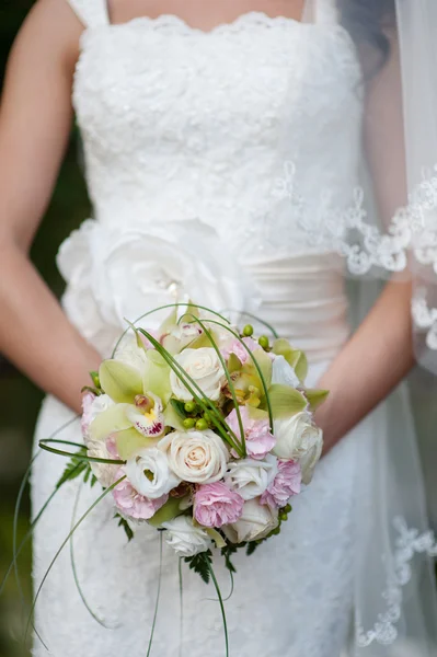 Bride and wedding boukuet — Stock Photo, Image