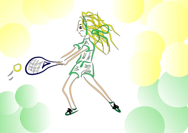 Illustration eines spielenden Mädchens — Stockvektor