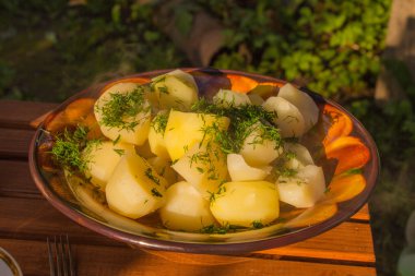 fırında patates dereotu, birlikte yemek yemek