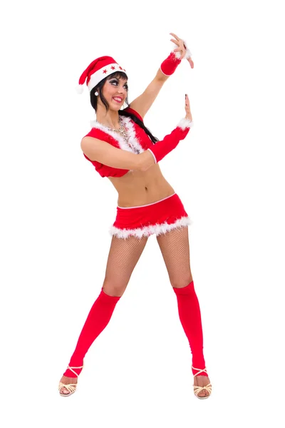 Femme portant santa claus vêtements posant — Photo