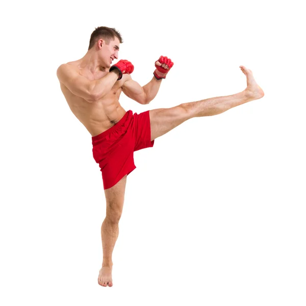 Jovem lutador exercendo — Fotografia de Stock