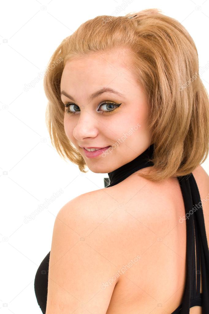 Woman looks over her shoulder ⬇ Stock Photo, Image by © stepstock 13378461