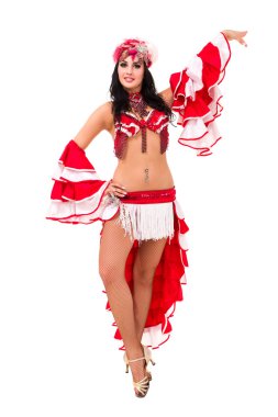 Genç karnaval dansçı poz